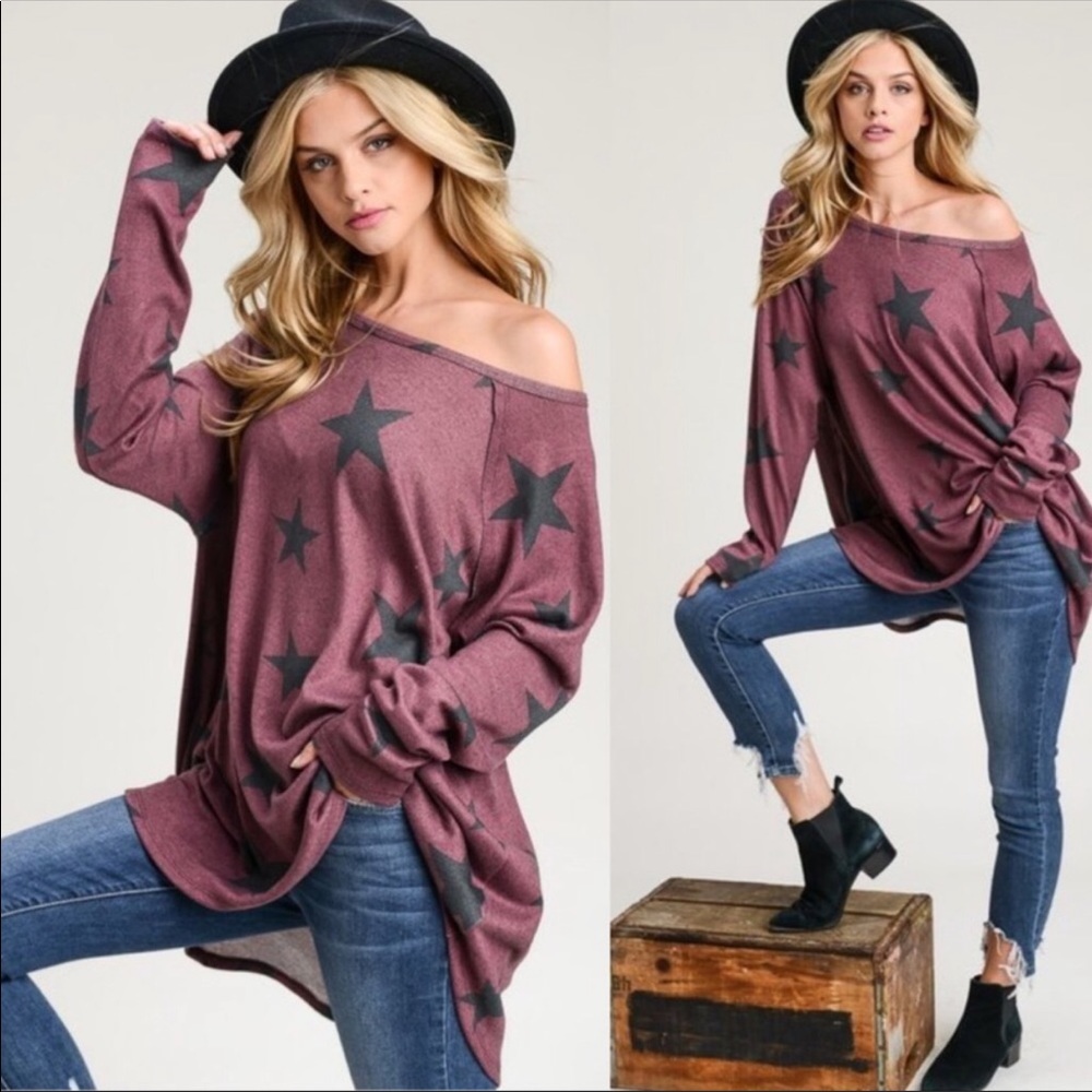 Final Sale! Star Printed Top - Picture 2 of 3